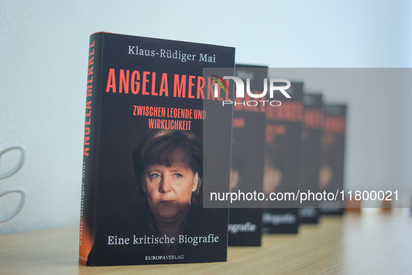 Author Klaus-Rudiger Mai presents his book 'Angela Merkel - Between Legend and Reality' at a press conference in Berlin, Germany, on Novembe...