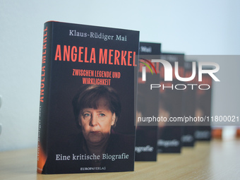 Author Klaus-Rudiger Mai presents his book 'Angela Merkel - Between Legend and Reality' at a press conference in Berlin, Germany, on Novembe...