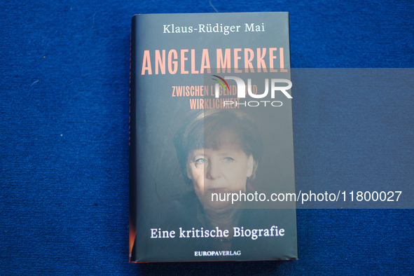 Author Klaus-Rudiger Mai presents his book 'Angela Merkel - Between Legend and Reality' at a press conference in Berlin, Germany, on Novembe...