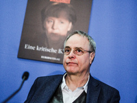 Author Klaus-Rudiger Mai presents his book 'Angela Merkel - Between Legend and Reality' at a press conference in Berlin, Germany, on Novembe...