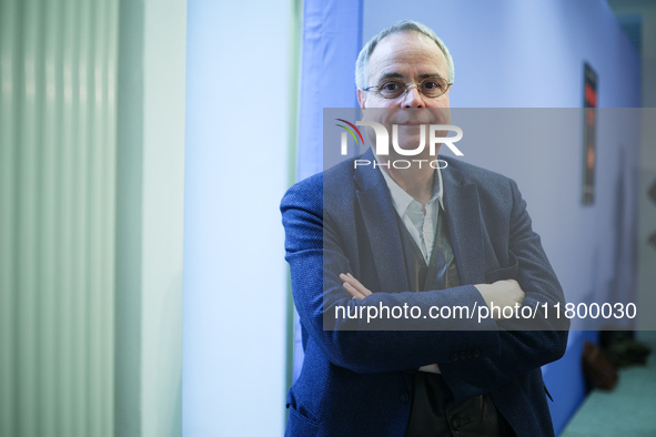 Author Klaus-Rudiger Mai presents his book 'Angela Merkel - Between Legend and Reality' at a press conference in Berlin, Germany, on Novembe...