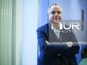 Author Klaus-Rudiger Mai presents his book 'Angela Merkel - Between Legend and Reality' at a press conference in Berlin, Germany, on Novembe...