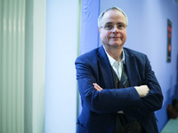 Author Klaus-Rudiger Mai presents his book 'Angela Merkel - Between Legend and Reality' at a press conference in Berlin, Germany, on Novembe...