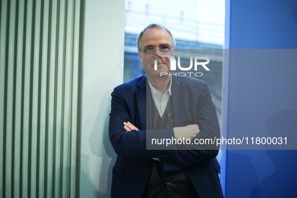 Author Klaus-Rudiger Mai presents his book 'Angela Merkel - Between Legend and Reality' at a press conference in Berlin, Germany, on Novembe...