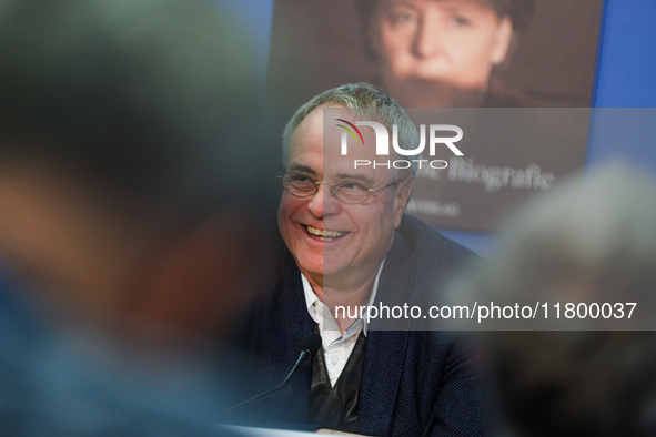 Author Klaus-Rudiger Mai presents his book 'Angela Merkel - Between Legend and Reality' at a press conference in Berlin, Germany, on Novembe...