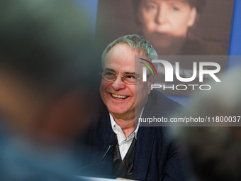 Author Klaus-Rudiger Mai presents his book 'Angela Merkel - Between Legend and Reality' at a press conference in Berlin, Germany, on Novembe...