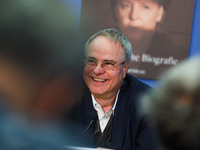 Author Klaus-Rudiger Mai presents his book 'Angela Merkel - Between Legend and Reality' at a press conference in Berlin, Germany, on Novembe...