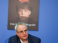 Author Klaus-Rudiger Mai presents his book 'Angela Merkel - Between Legend and Reality' at a press conference in Berlin, Germany, on Novembe...