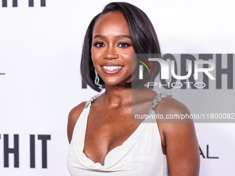 Aja Naomi King arrives at the 19th Annual L'Oreal Paris' Women Of Worth Celebration 2024 held at NeueHouse Hollywood on November 21, 2024 in...