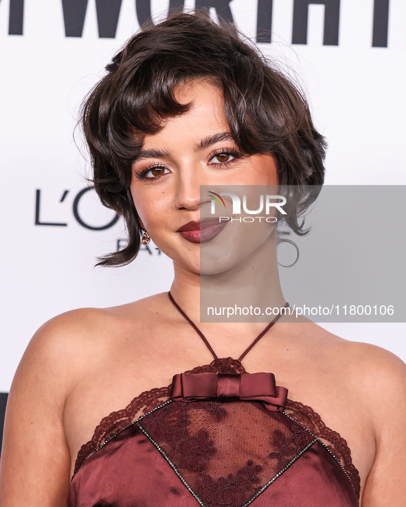 Isabela Moner Merced arrives at the 19th Annual L'Oreal Paris' Women Of Worth Celebration 2024 held at NeueHouse Hollywood on November 21, 2...