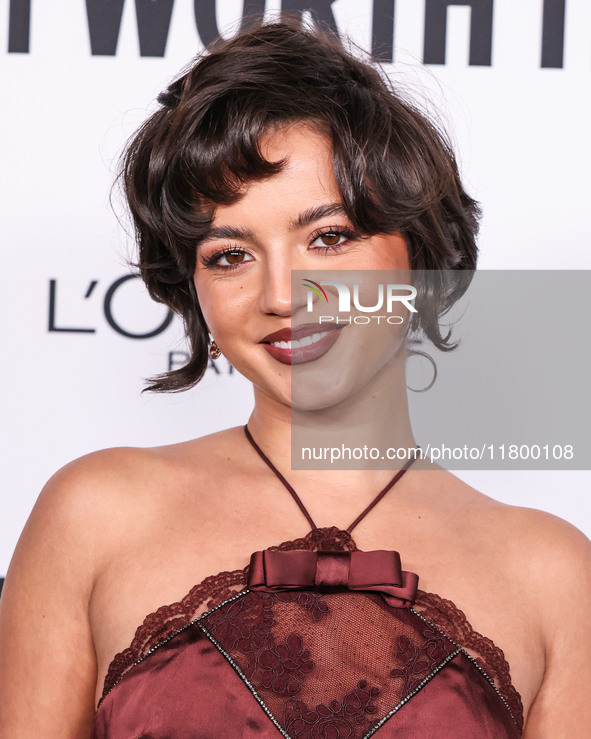 Isabela Moner Merced arrives at the 19th Annual L'Oreal Paris' Women Of Worth Celebration 2024 held at NeueHouse Hollywood on November 21, 2...