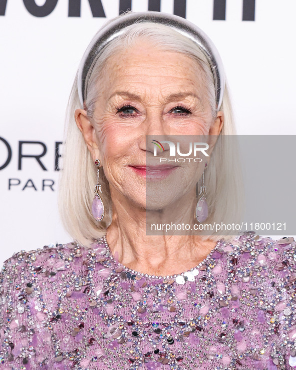 Helen Mirren arrives at the 19th Annual L'Oreal Paris' Women Of Worth Celebration 2024 held at NeueHouse Hollywood on November 21, 2024 in H...