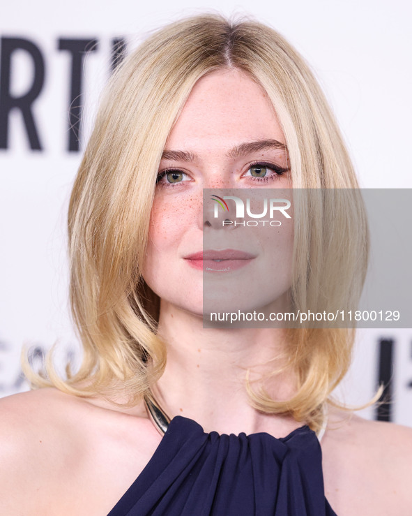 Elle Fanning arrives at the 19th Annual L'Oreal Paris' Women Of Worth Celebration 2024 held at NeueHouse Hollywood on November 21, 2024 in H...