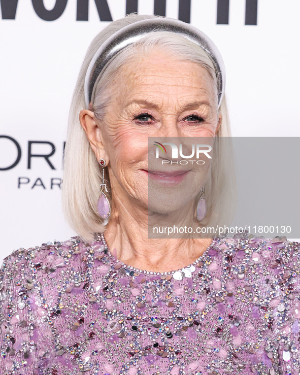 Helen Mirren arrives at the 19th Annual L'Oreal Paris' Women Of Worth Celebration 2024 held at NeueHouse Hollywood on November 21, 2024 in H...