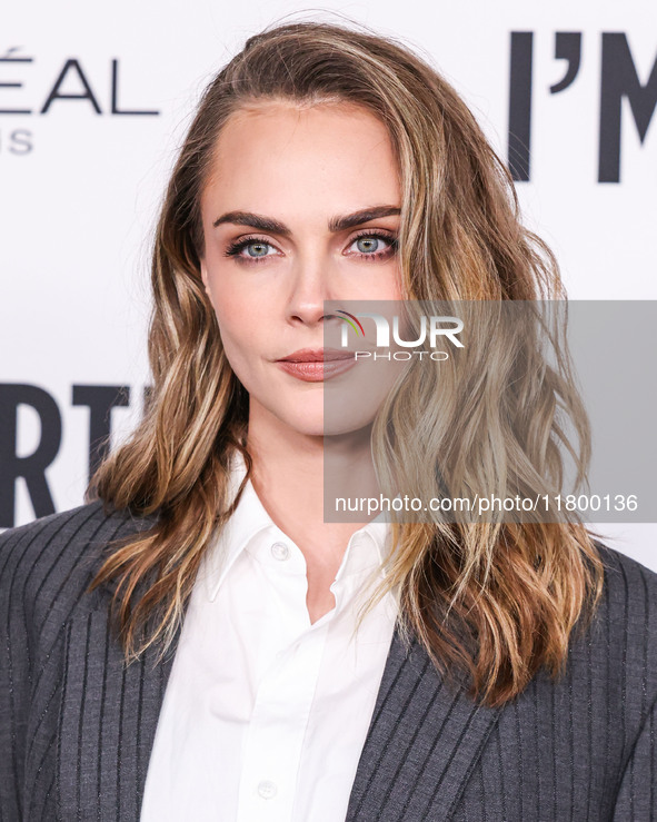 Cara Delevingne arrives at the 19th Annual L'Oreal Paris' Women Of Worth Celebration 2024 held at NeueHouse Hollywood on November 21, 2024 i...