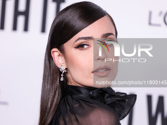 Sofia Carson arrives at the 19th Annual L'Oreal Paris' Women Of Worth Celebration 2024 held at NeueHouse Hollywood on November 21, 2024 in H...