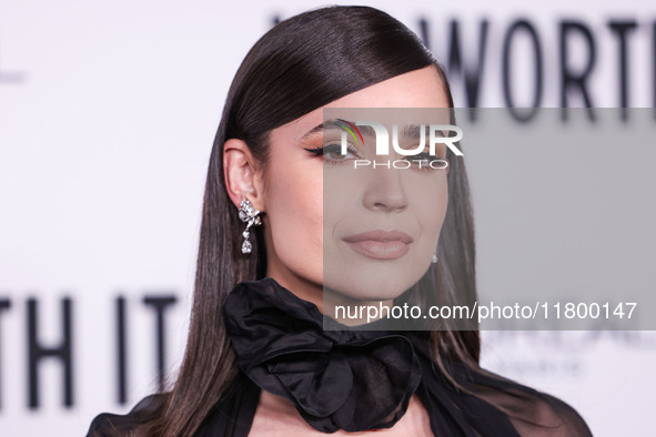 Sofia Carson arrives at the 19th Annual L'Oreal Paris' Women Of Worth Celebration 2024 held at NeueHouse Hollywood on November 21, 2024 in H...