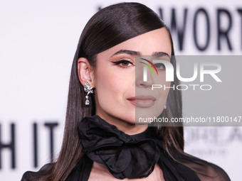 Sofia Carson arrives at the 19th Annual L'Oreal Paris' Women Of Worth Celebration 2024 held at NeueHouse Hollywood on November 21, 2024 in H...