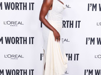 Aja Naomi King arrives at the 19th Annual L'Oreal Paris' Women Of Worth Celebration 2024 held at NeueHouse Hollywood on November 21, 2024 in...