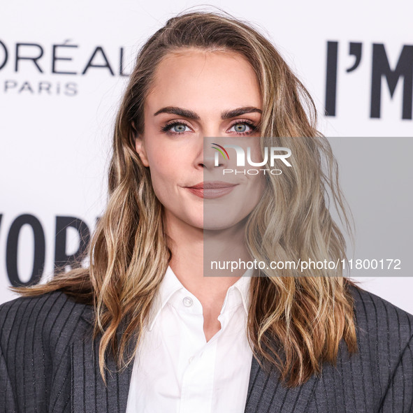 Cara Delevingne arrives at the 19th Annual L'Oreal Paris' Women Of Worth Celebration 2024 held at NeueHouse Hollywood on November 21, 2024 i...