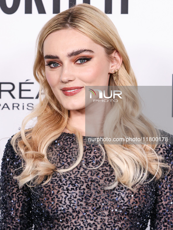 Meg Donnelly arrives at the 19th Annual L'Oreal Paris' Women Of Worth Celebration 2024 held at NeueHouse Hollywood on November 21, 2024 in H...