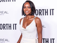 Aja Naomi King arrives at the 19th Annual L'Oreal Paris' Women Of Worth Celebration 2024 held at NeueHouse Hollywood on November 21, 2024 in...