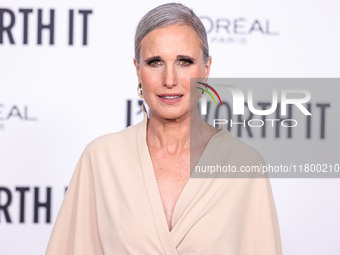 Andie MacDowell arrives at the 19th Annual L'Oreal Paris' Women Of Worth Celebration 2024 held at NeueHouse Hollywood on November 21, 2024 i...