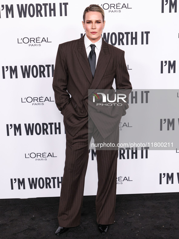 Ashlyn Harris arrives at the 19th Annual L'Oreal Paris' Women Of Worth Celebration 2024 held at NeueHouse Hollywood on November 21, 2024 in...