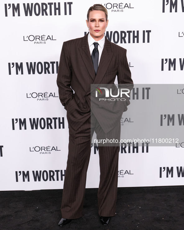 Ashlyn Harris arrives at the 19th Annual L'Oreal Paris' Women Of Worth Celebration 2024 held at NeueHouse Hollywood on November 21, 2024 in...