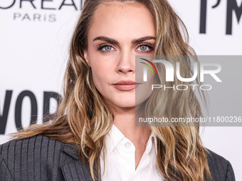 Cara Delevingne arrives at the 19th Annual L'Oreal Paris' Women Of Worth Celebration 2024 held at NeueHouse Hollywood on November 21, 2024 i...