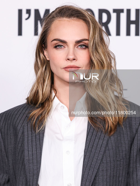 Cara Delevingne arrives at the 19th Annual L'Oreal Paris' Women Of Worth Celebration 2024 held at NeueHouse Hollywood on November 21, 2024 i...