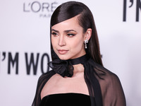 Sofia Carson arrives at the 19th Annual L'Oreal Paris' Women Of Worth Celebration 2024 held at NeueHouse Hollywood on November 21, 2024 in H...