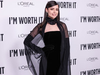 Sofia Carson arrives at the 19th Annual L'Oreal Paris' Women Of Worth Celebration 2024 held at NeueHouse Hollywood on November 21, 2024 in H...