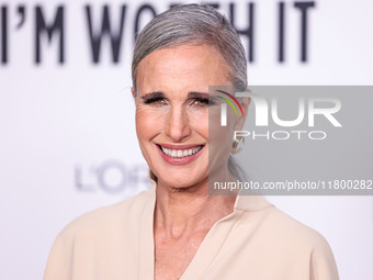 Andie MacDowell arrives at the 19th Annual L'Oreal Paris' Women Of Worth Celebration 2024 held at NeueHouse Hollywood on November 21, 2024 i...