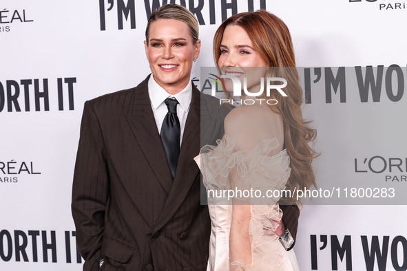 Ashlyn Harris and girlfriend Sophia Bush arrive at the 19th Annual L'Oreal Paris' Women Of Worth Celebration 2024 held at NeueHouse Hollywoo...