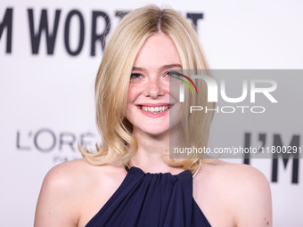 Elle Fanning arrives at the 19th Annual L'Oreal Paris' Women Of Worth Celebration 2024 held at NeueHouse Hollywood on November 21, 2024 in H...