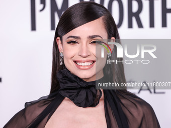 Sofia Carson arrives at the 19th Annual L'Oreal Paris' Women Of Worth Celebration 2024 held at NeueHouse Hollywood on November 21, 2024 in H...