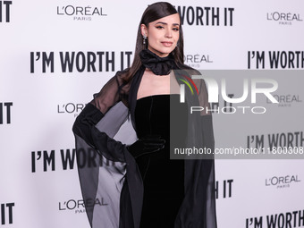 Sofia Carson arrives at the 19th Annual L'Oreal Paris' Women Of Worth Celebration 2024 held at NeueHouse Hollywood on November 21, 2024 in H...