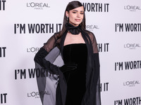 Sofia Carson arrives at the 19th Annual L'Oreal Paris' Women Of Worth Celebration 2024 held at NeueHouse Hollywood on November 21, 2024 in H...