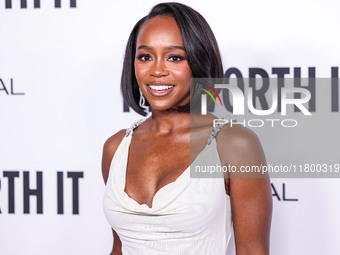 Aja Naomi King arrives at the 19th Annual L'Oreal Paris' Women Of Worth Celebration 2024 held at NeueHouse Hollywood on November 21, 2024 in...