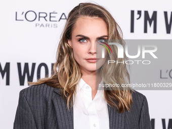 Cara Delevingne arrives at the 19th Annual L'Oreal Paris' Women Of Worth Celebration 2024 held at NeueHouse Hollywood on November 21, 2024 i...