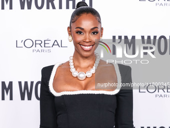 Nafessa Williams arrives at the 19th Annual L'Oreal Paris' Women Of Worth Celebration 2024 held at NeueHouse Hollywood on November 21, 2024...