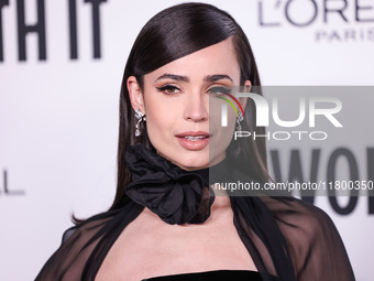 Sofia Carson arrives at the 19th Annual L'Oreal Paris' Women Of Worth Celebration 2024 held at NeueHouse Hollywood on November 21, 2024 in H...