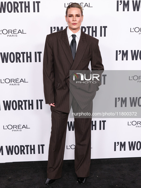 Ashlyn Harris arrives at the 19th Annual L'Oreal Paris' Women Of Worth Celebration 2024 held at NeueHouse Hollywood on November 21, 2024 in...