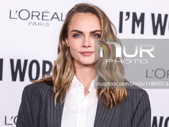 Cara Delevingne arrives at the 19th Annual L'Oreal Paris' Women Of Worth Celebration 2024 held at NeueHouse Hollywood on November 21, 2024 i...