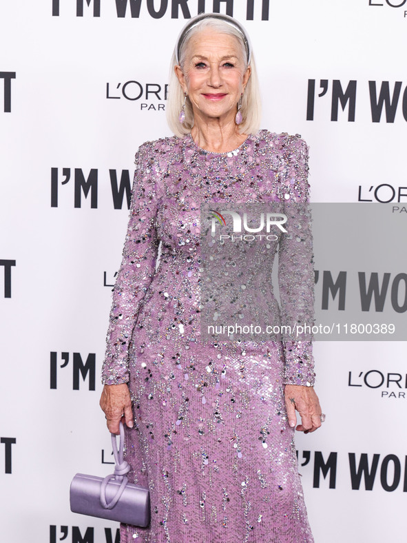 Helen Mirren arrives at the 19th Annual L'Oreal Paris' Women Of Worth Celebration 2024 held at NeueHouse Hollywood on November 21, 2024 in H...