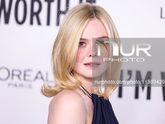 Elle Fanning arrives at the 19th Annual L'Oreal Paris' Women Of Worth Celebration 2024 held at NeueHouse Hollywood on November 21, 2024 in H...