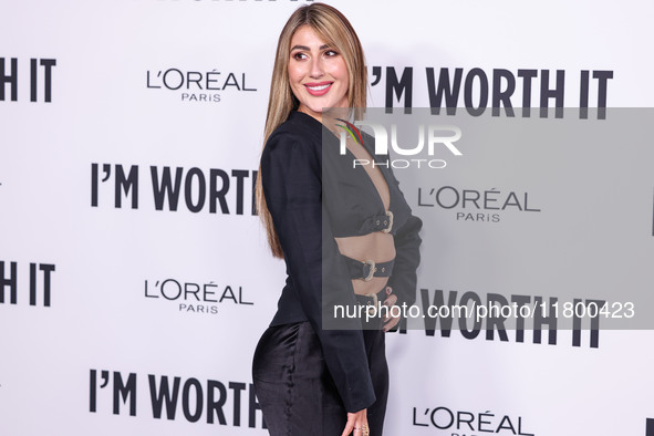 Emma Slater arrives at the 19th Annual L'Oreal Paris' Women Of Worth Celebration 2024 held at NeueHouse Hollywood on November 21, 2024 in Ho...