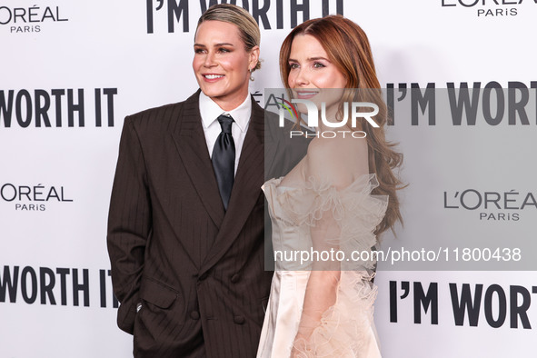 Ashlyn Harris and girlfriend Sophia Bush arrive at the 19th Annual L'Oreal Paris' Women Of Worth Celebration 2024 held at NeueHouse Hollywoo...