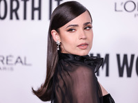 Sofia Carson arrives at the 19th Annual L'Oreal Paris' Women Of Worth Celebration 2024 held at NeueHouse Hollywood on November 21, 2024 in H...